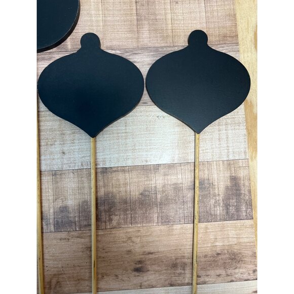 8 Christmas-Themed Chalkboard Party Picks - Trees Reindeer & Ornament Shapes Woo - Picture 4 of 5